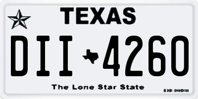 TX license plate DII4260