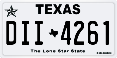 TX license plate DII4261