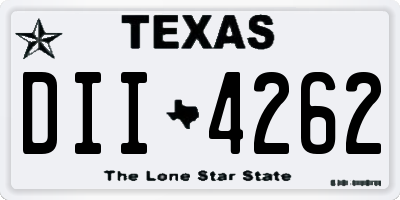 TX license plate DII4262