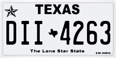 TX license plate DII4263