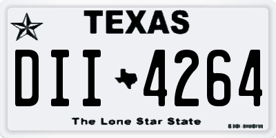TX license plate DII4264