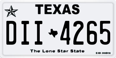 TX license plate DII4265