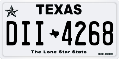 TX license plate DII4268
