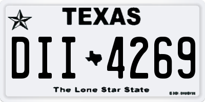 TX license plate DII4269