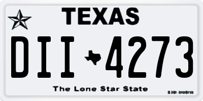 TX license plate DII4273