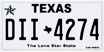 TX license plate DII4274