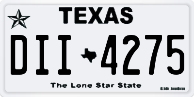 TX license plate DII4275