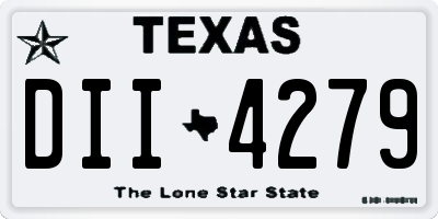 TX license plate DII4279