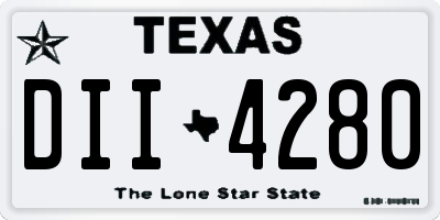 TX license plate DII4280