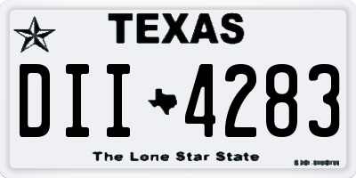 TX license plate DII4283