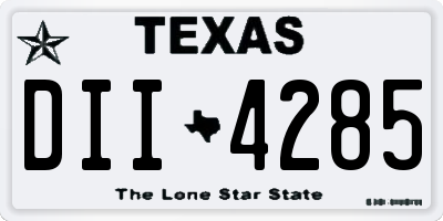 TX license plate DII4285