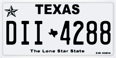 TX license plate DII4288