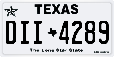 TX license plate DII4289