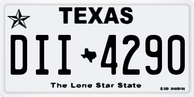 TX license plate DII4290