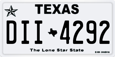 TX license plate DII4292