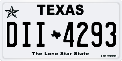 TX license plate DII4293