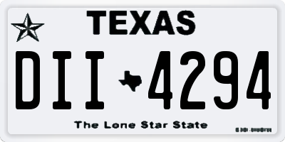 TX license plate DII4294