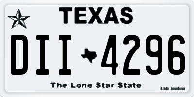 TX license plate DII4296