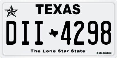 TX license plate DII4298