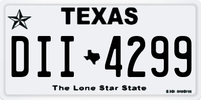 TX license plate DII4299