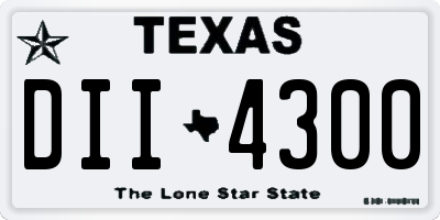 TX license plate DII4300