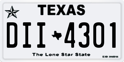TX license plate DII4301