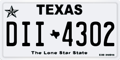 TX license plate DII4302