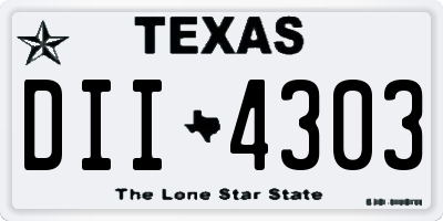 TX license plate DII4303