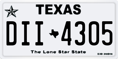 TX license plate DII4305