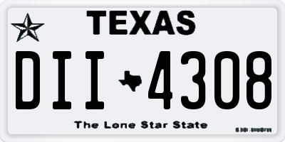 TX license plate DII4308