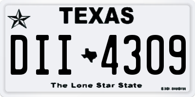 TX license plate DII4309
