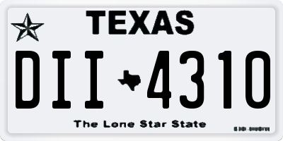 TX license plate DII4310
