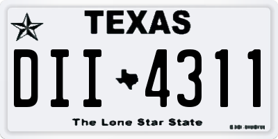 TX license plate DII4311
