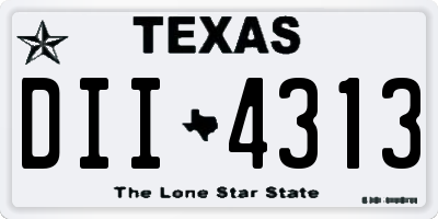 TX license plate DII4313