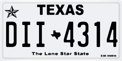 TX license plate DII4314