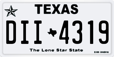 TX license plate DII4319