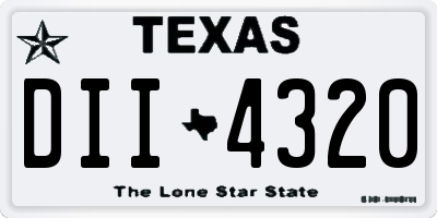 TX license plate DII4320