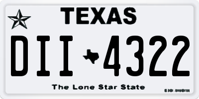 TX license plate DII4322