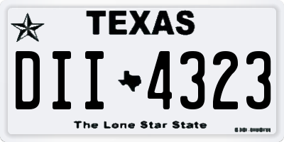 TX license plate DII4323