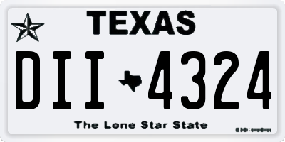 TX license plate DII4324