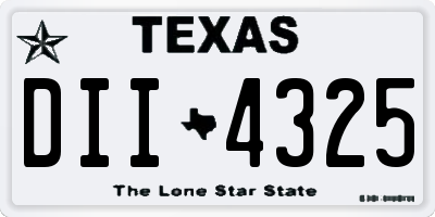TX license plate DII4325