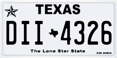 TX license plate DII4326