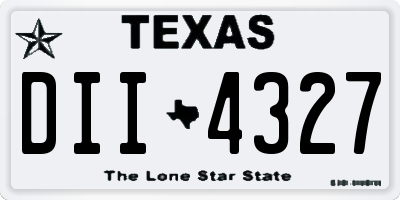 TX license plate DII4327