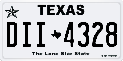 TX license plate DII4328