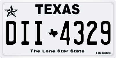 TX license plate DII4329
