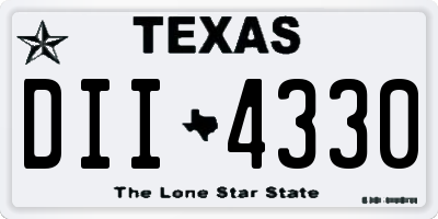 TX license plate DII4330