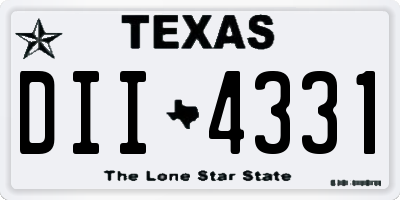 TX license plate DII4331