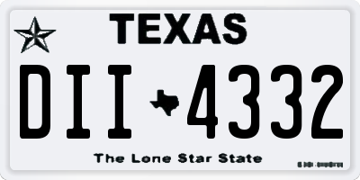 TX license plate DII4332