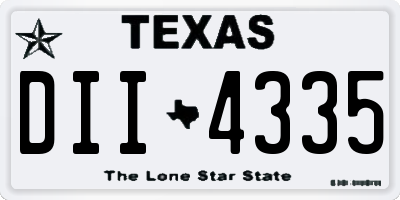 TX license plate DII4335