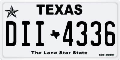 TX license plate DII4336